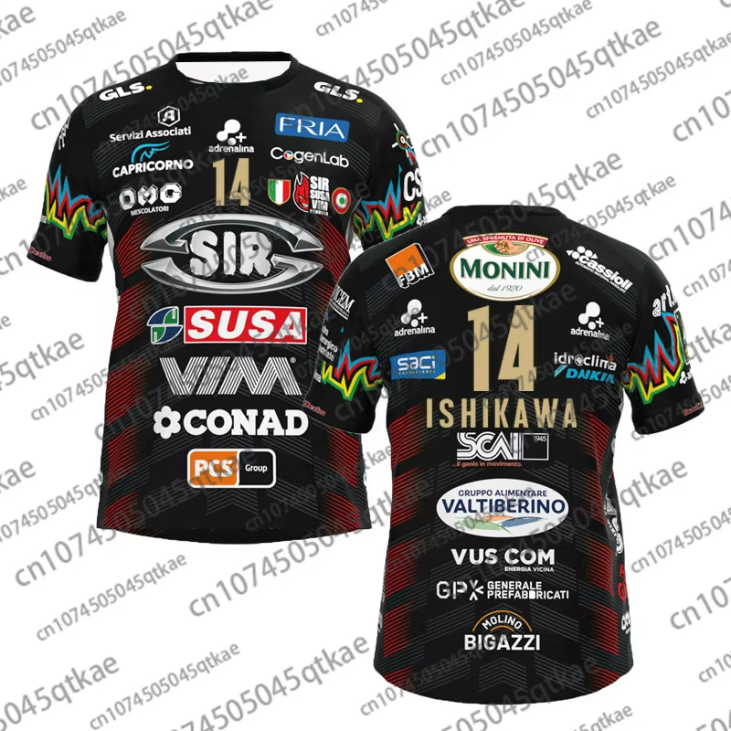 Badminton League - Camiseta de voleibol No.14 para hombre