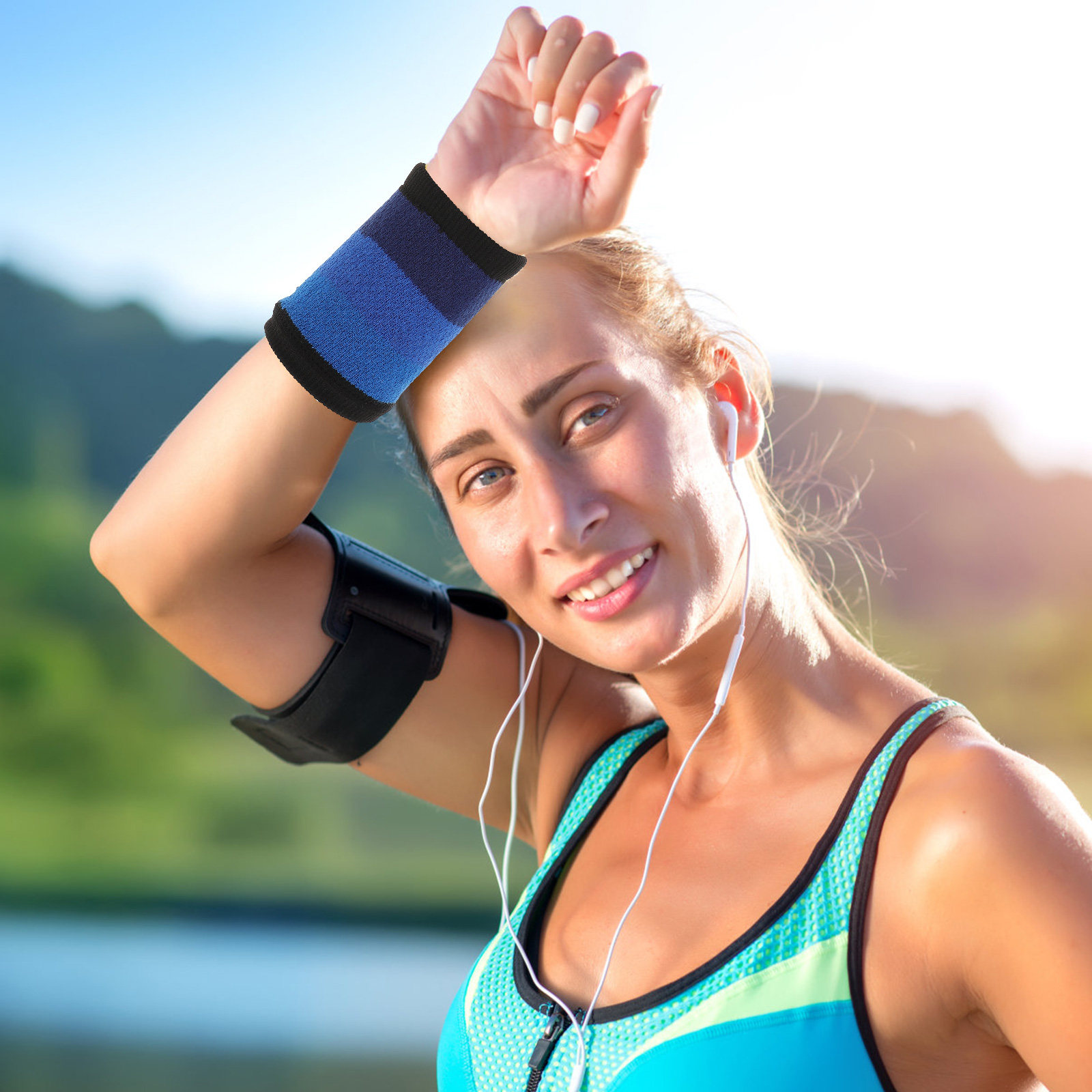 Wristband Pair Sweat - Par de muñequeras deportivas, absorbentes de