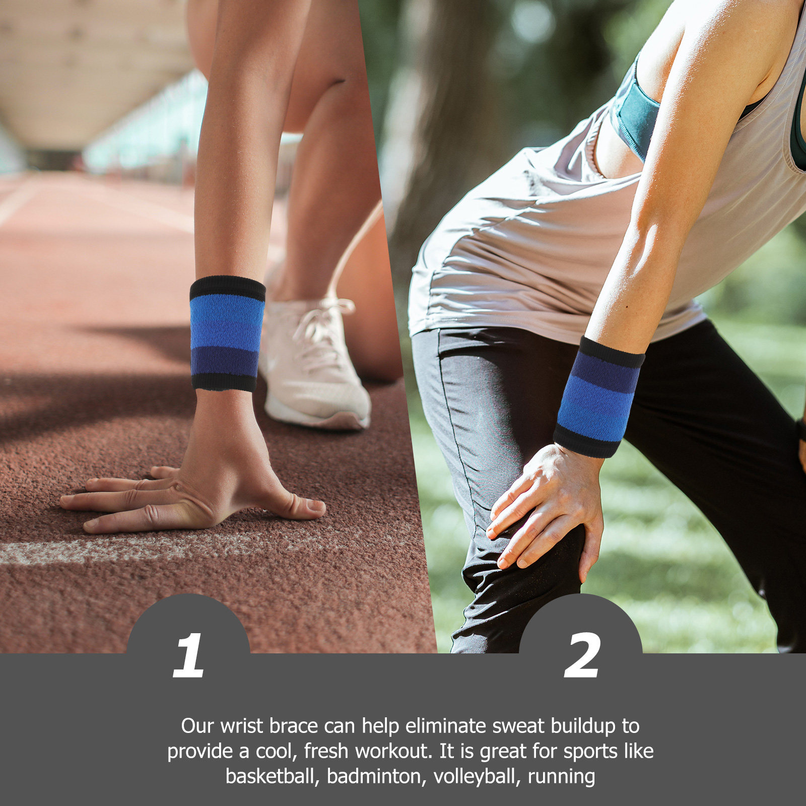 Par de muñequeras azules elást - Wristband Pair Sweat reseña y precio